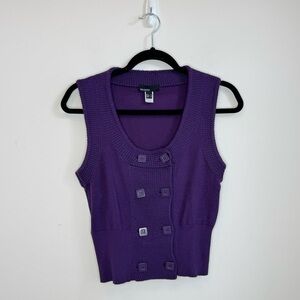 Mango Sleeveless Y2K Purple Knit Top Size S